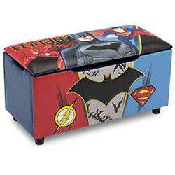 Justice League Storage Bench with Seat - DC Comics Superheroes Multifunctional Ottoman for Kids & Adults - Perfect for Bedroom, Living Room, Playroom Organization & Decor
