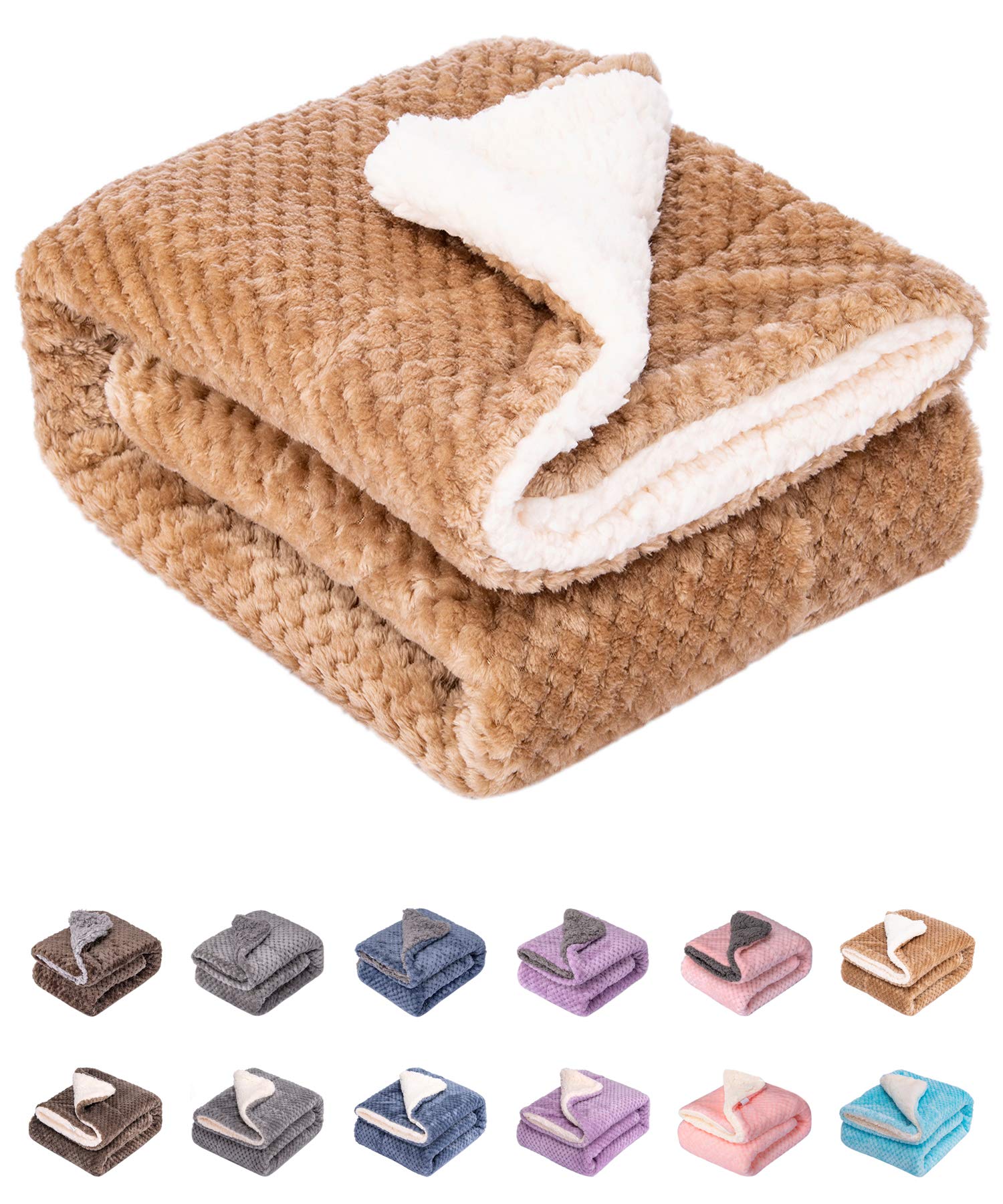 Premium Mocha Fuzzy Pet Blanket - Ultra Soft & Warm Plush Fleece for Dogs, Cats - Perfect for Beds, Couches, Travel, Camping & Outdoor Adventures (32