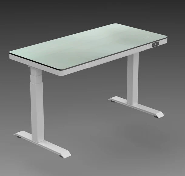 LifeSpan Adjustable Height Glass Standing Desk - Ergonomic Home & Office Workstation for Comfortable Standing & Sitting - Perfect for Remote Work, Gaming & Study