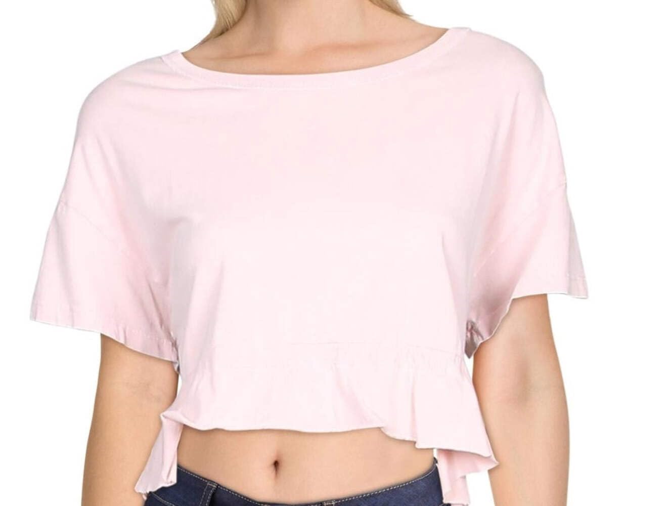 Free People Women's Acadia Cotton Ruffled Crop Top - Boho Chic Summer Blouse for Beach, Music Festivals & Casual Outings