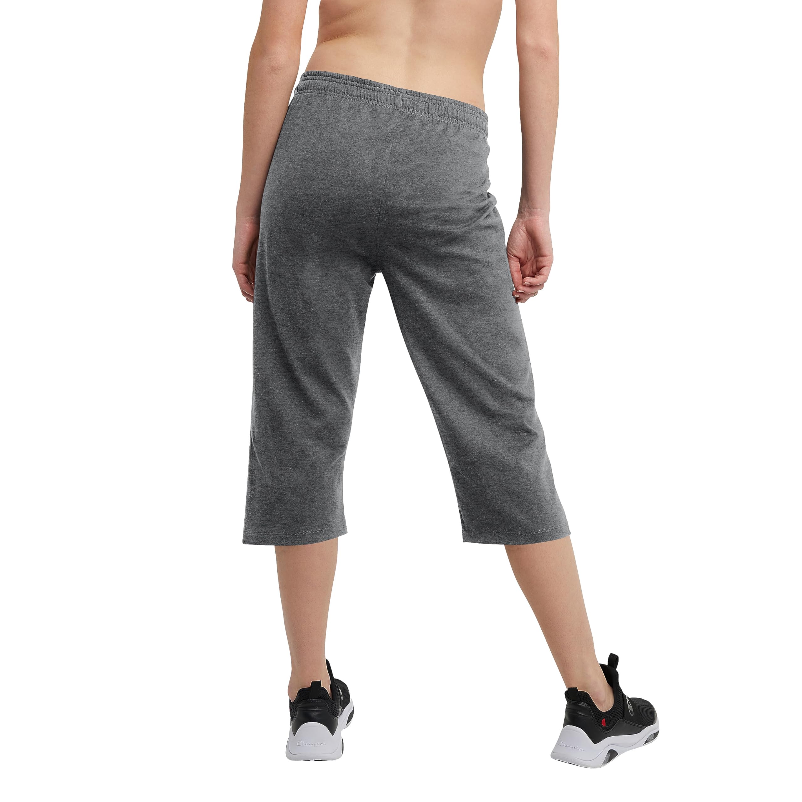 Champion Women's Lightweight Lounge Capri Pants - Soft Jersey Knit Cropped Pants for Casual Wear, Yoga & Travel - Size 18