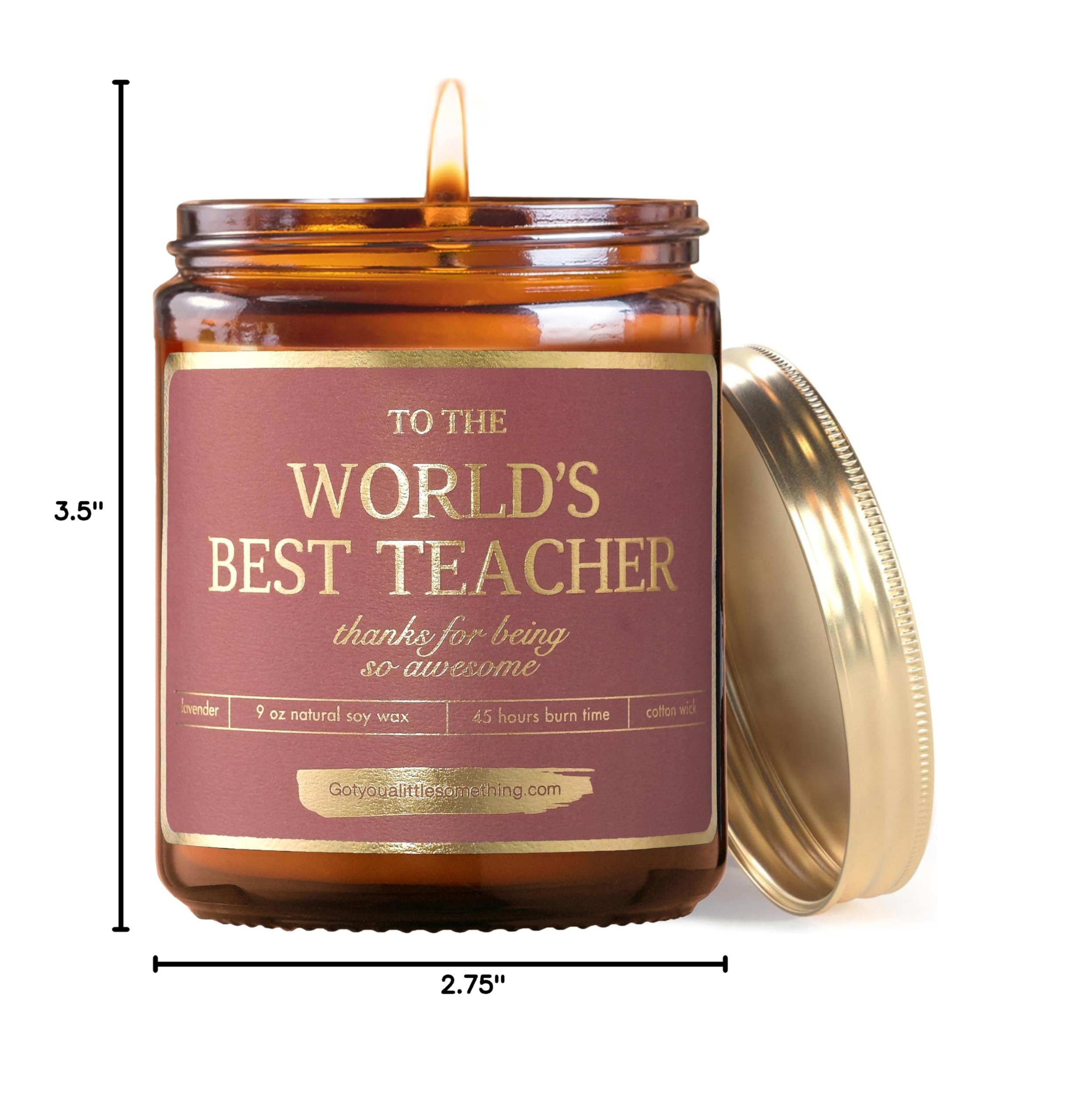 World's Best Teacher Candle - Thoughtful Gift for Women Educators, Perfect for Mother's Day, Christmas & Birthdays | Thank You & Appreciation Present from Students - Empowering Scented Candle for Classroom, Office & Home Relaxation