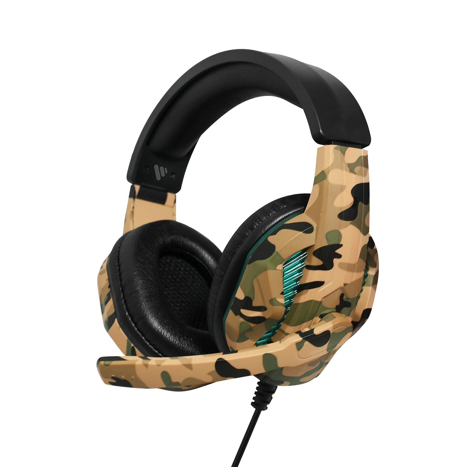 Vybe LED Gaming Headset with Camouflage Design - Compatible with PlayStation, Xbox & PC - Wired Over-Ear Headphones with Adjustable Boom Mic & AUX-in Support - Perfect for FPS, Streaming & Multiplayer Gaming