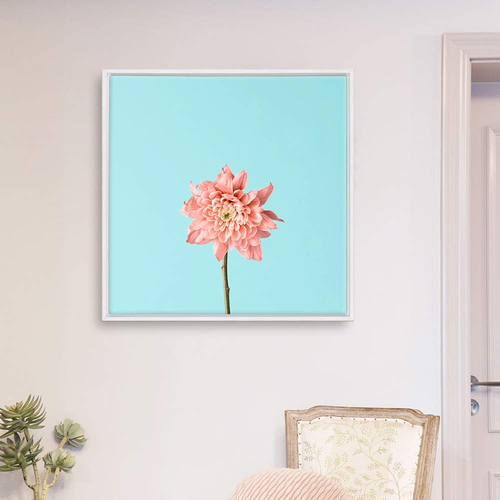 Wall26 Framed Canvas Wall Art - Pastel Flower II Print, 16x16 Inches, Ready to Hang for Living Room & Bedroom Decor | Perfect for Home, Office & Gift Giving