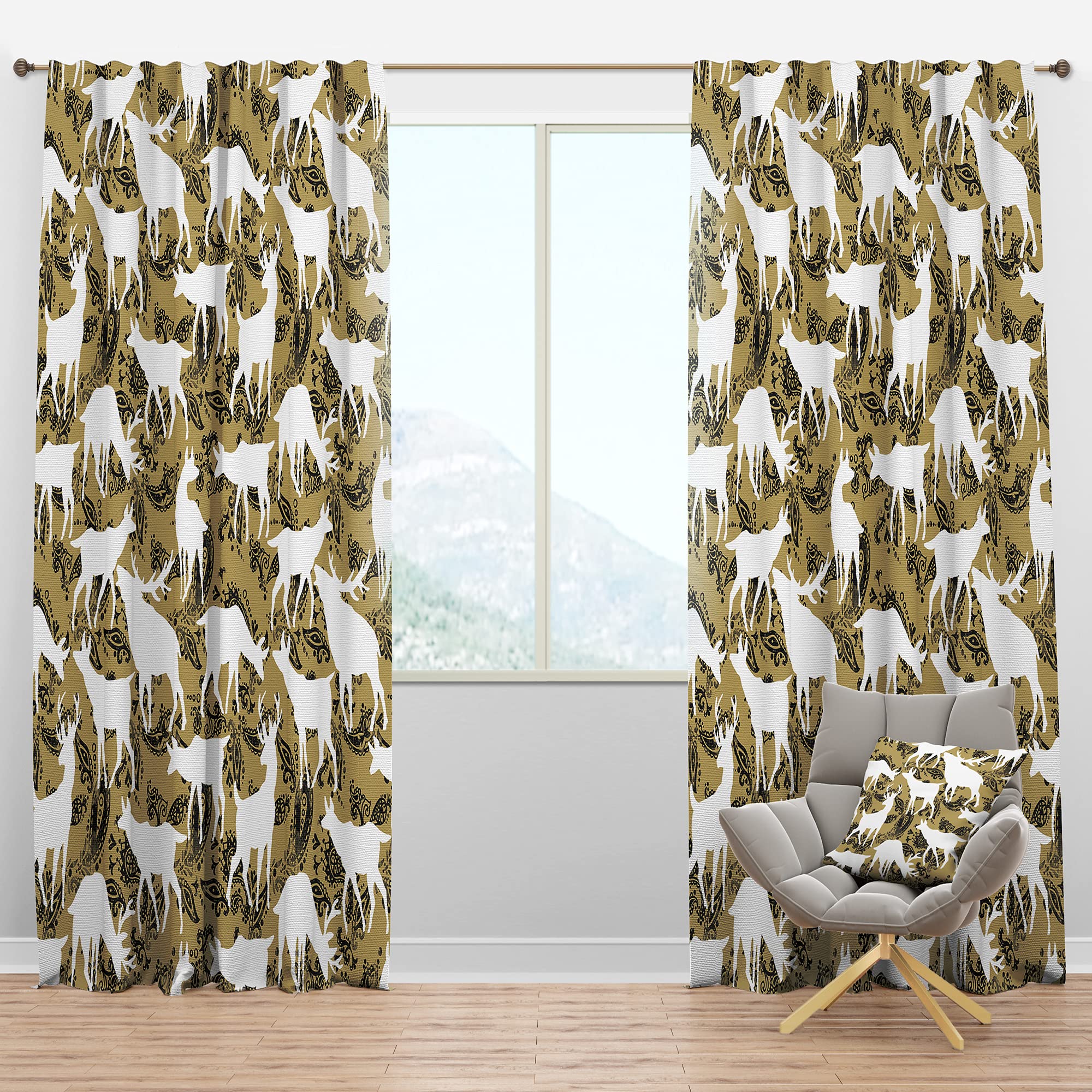 DesignQ Blackout Curtains - Thermal Insulated Wild Animal Print Drapes for Bedroom & Living Room | 52x108 Inch Single Panel Window Treatment | Noise Reducing & Energy Saving Home Decor