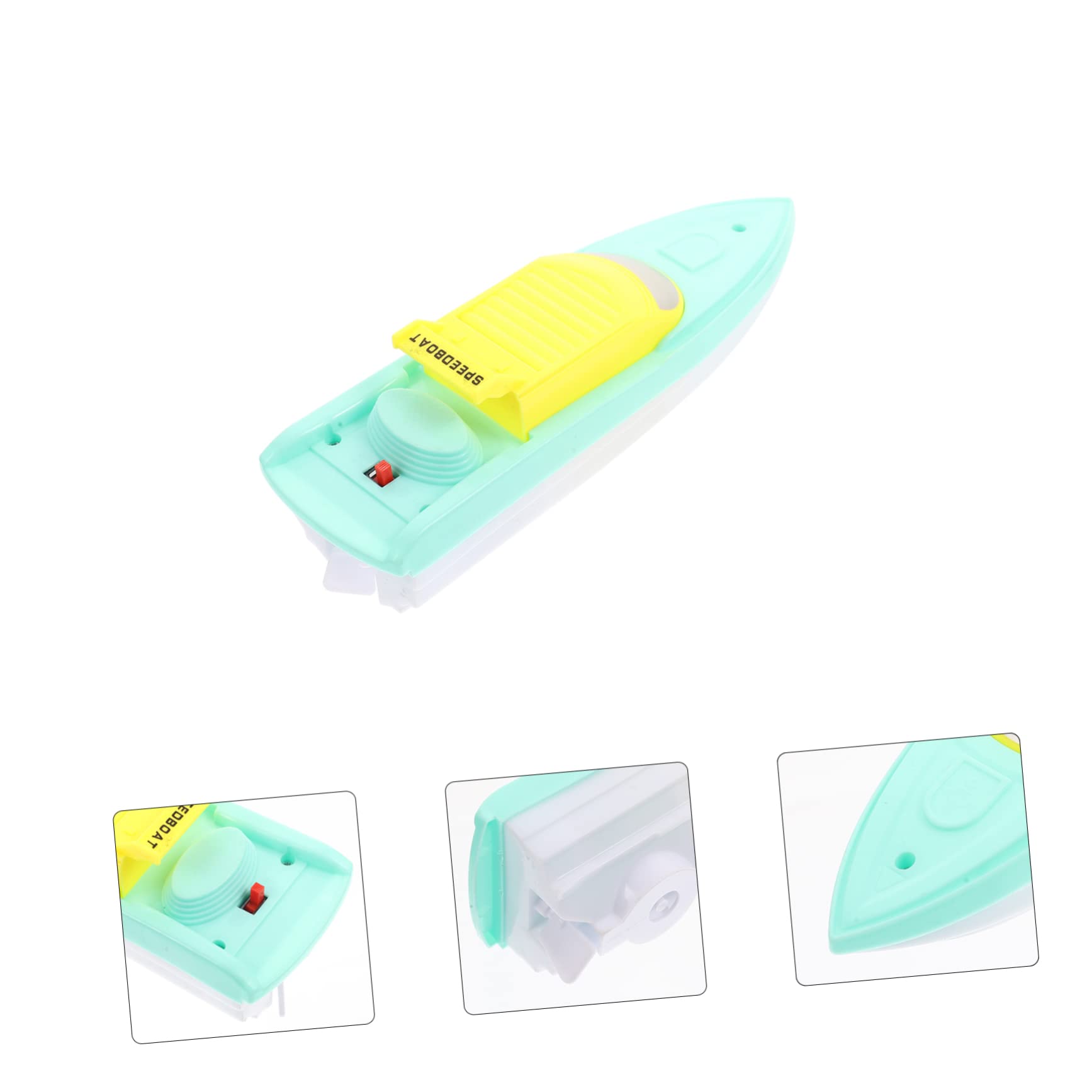 VICASKY 4-Piece Cartoon Speed Boat Bath Toys Set - Floating Sailboat Bathtub Toys for Kids - Durable Plastic Water Play Toys for Toddlers & Children - Perfect for Bathtime Fun, Pool Parties & Outdoor Water Play