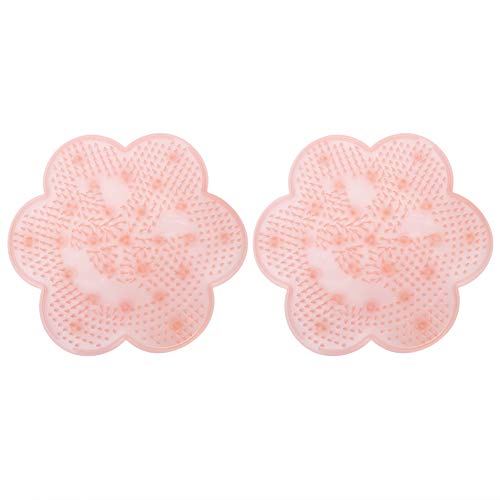 Non-Slip Silicone Shower Mat with Strong Cleaning Ability - Bathroom Foot Scrubber for Kids & Adults - Pink - Perfect for Bathroom, Spa, and Wet Room Safety