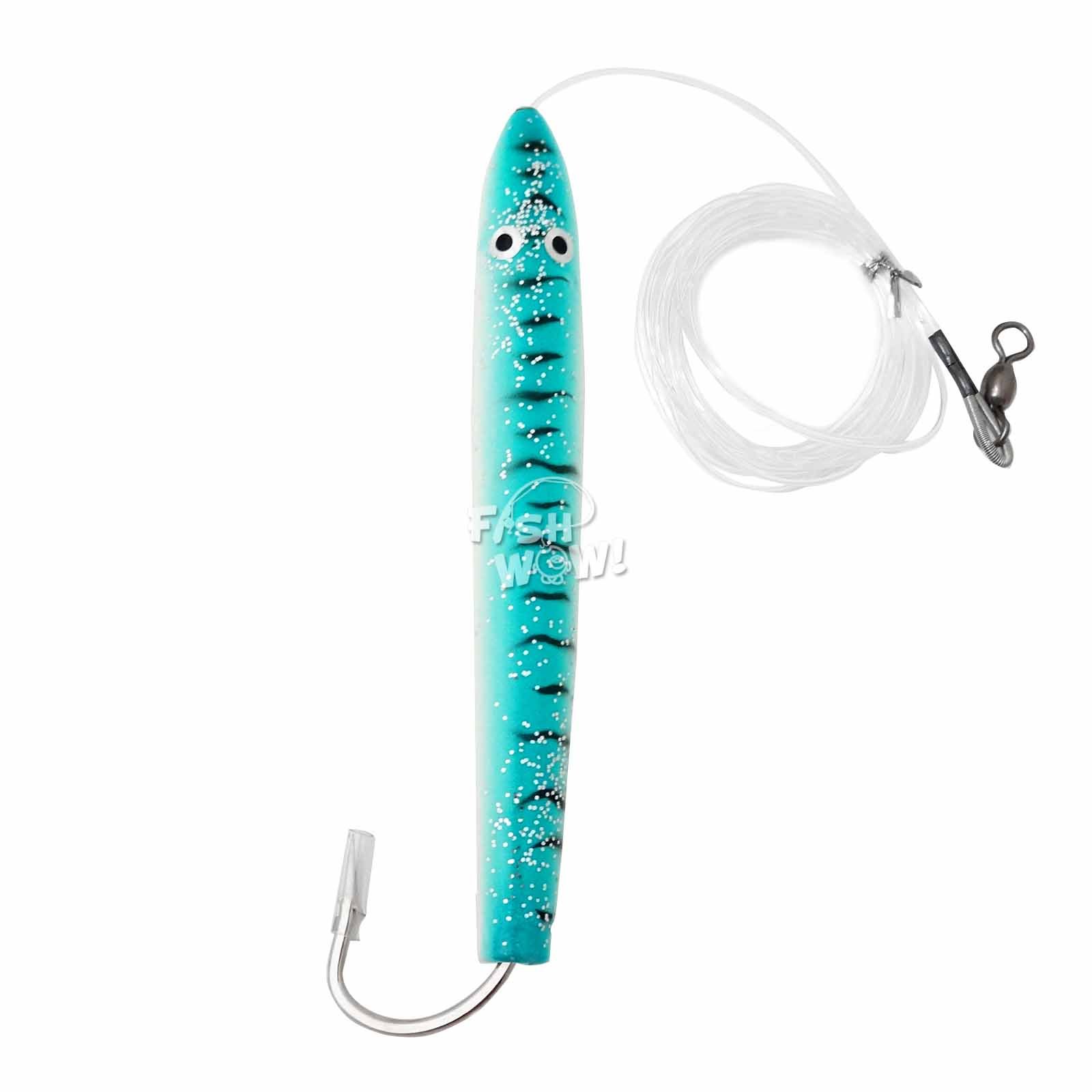 6 Inch Cedar Fishing Lures for Tuna and Mahi - Blue & White Wooden Trolling Plugs | Saltwater Trolling, Offshore Fishing, and Sport Fishing Bait