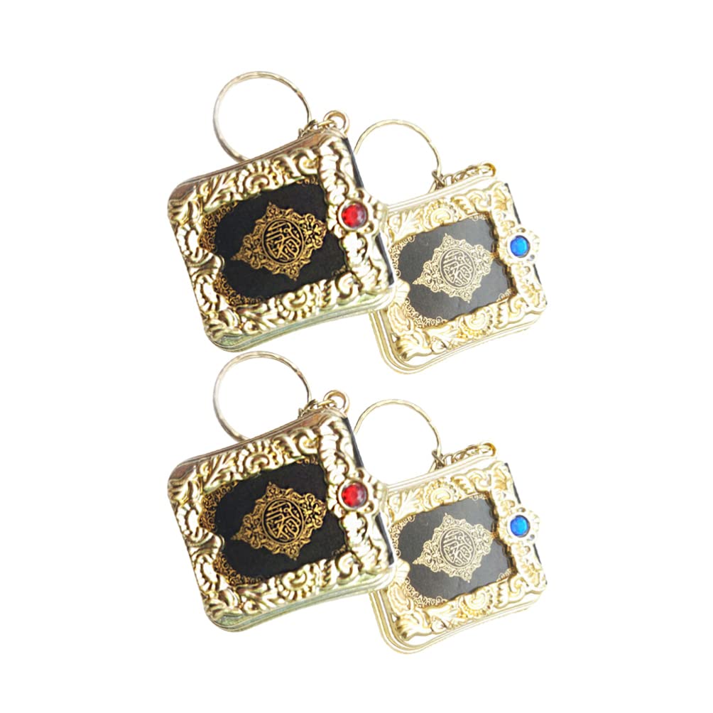 FOMIYES 5-Piece Mini Quran Keychain Set - Islamic Car Key Ring, Handbag Pendant & Religious Gift for Baptism, Communion, Eid Mubarak | Perfect for Daily Use, Travel & Special Occasions
