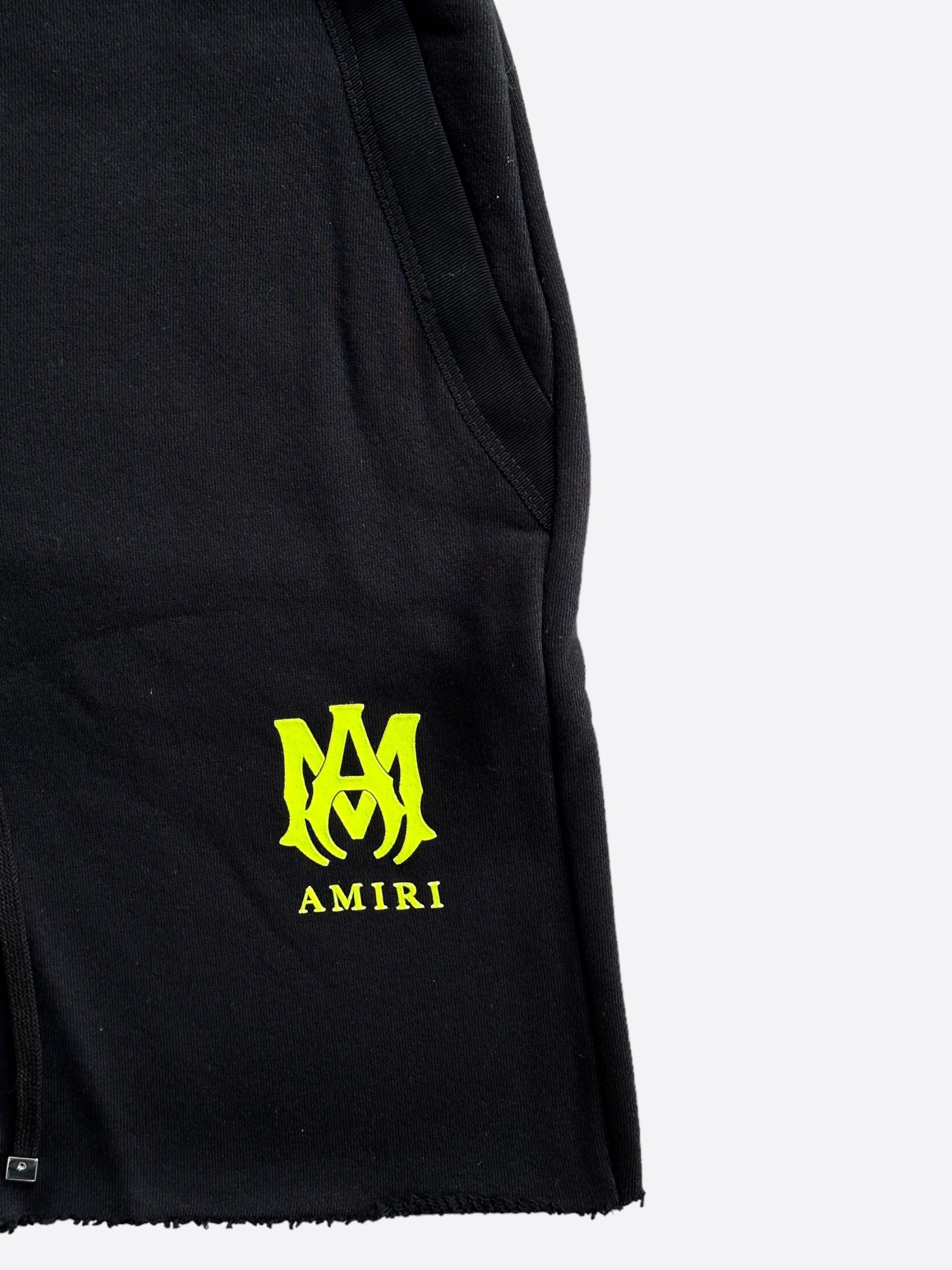 Amiri Black & Yellow MA Logo Shorts for Men - Stylish Designer Casual Shorts for Summer, Streetwear & Fashion Outfits