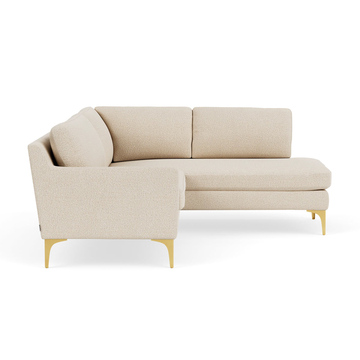 Astha Boucle Right Corner Sofa - Modern L-Shaped Sectional Couch for Living Room, Lounge & Small Spaces | Soft Upholstery, Comfortable Seating, Stylish Home Decor