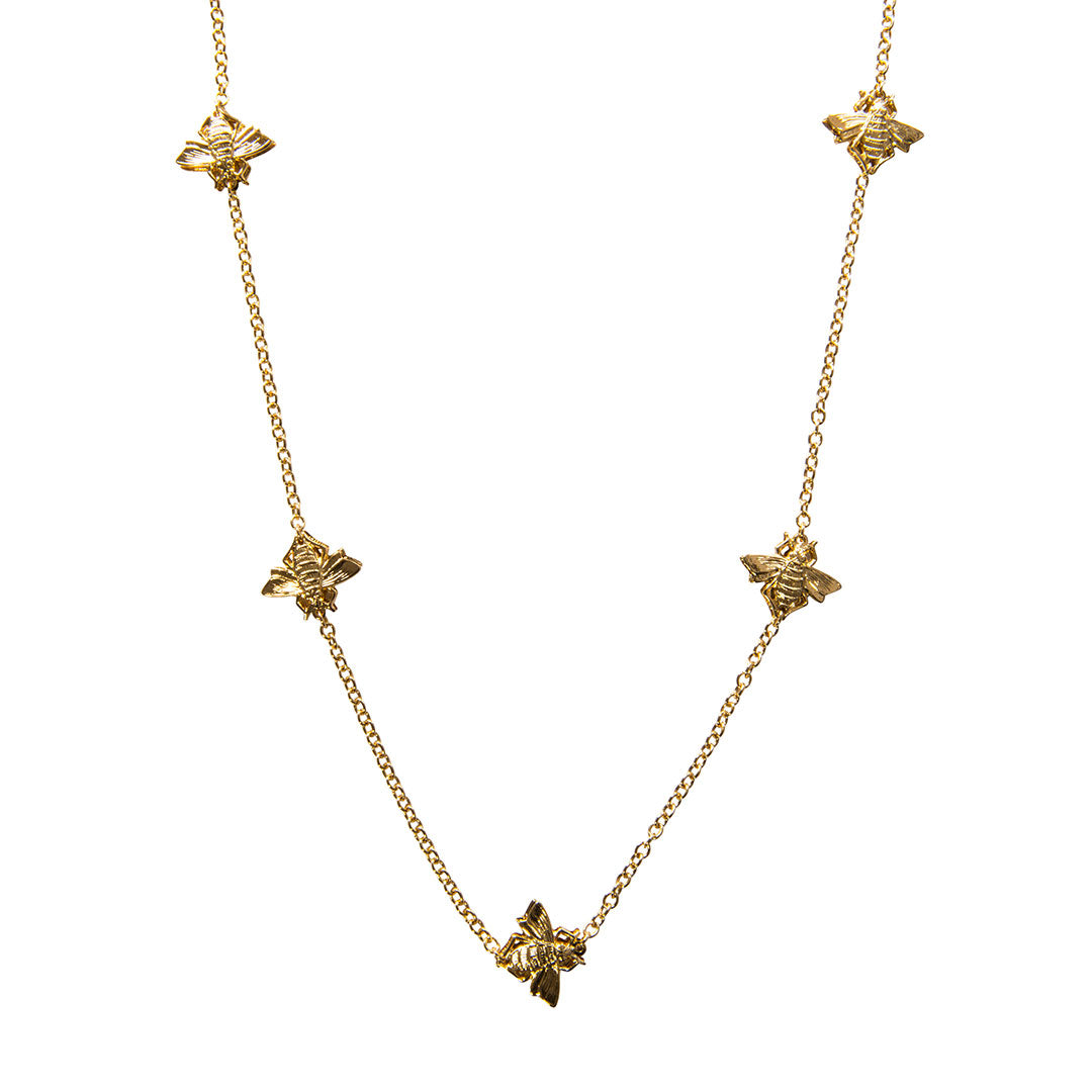 Goldbug Collection Long Bee Station Necklace - Elegant Bee Pendant Jewelry for Women | Perfect for Everyday Wear, Date Nights & Special Occasions
