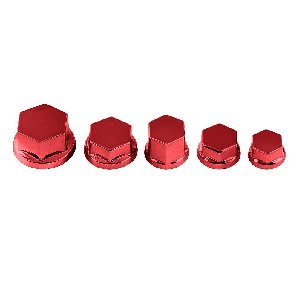 30PCS Red Motorcycle Screw Nut Covers for Scooters & Bikes - Decorative Protection