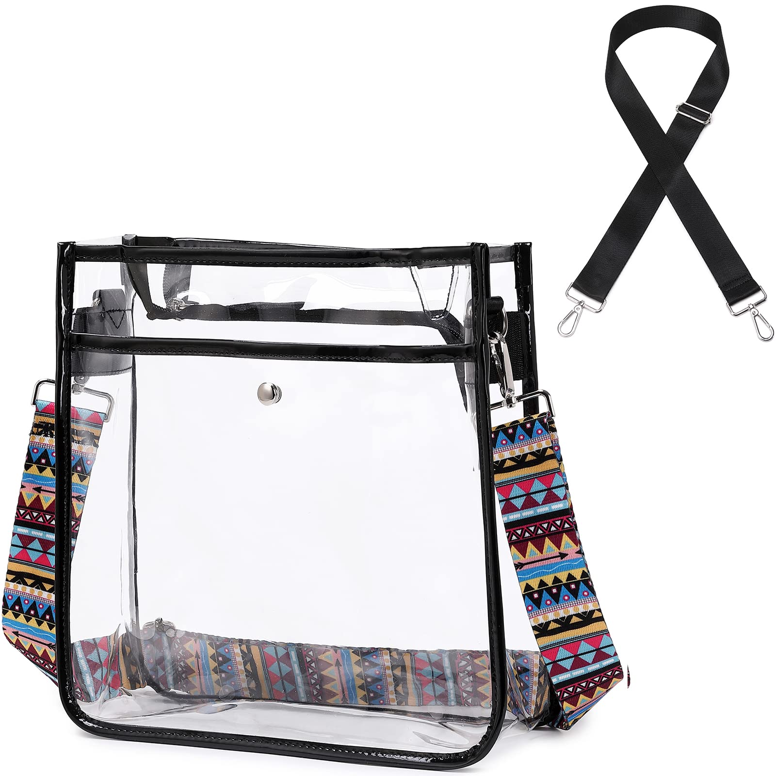 Ryushoyo Clear Stadium Approved Crossbody Bag for Women - Transparent Shoulder Handbag Purse - Perfect for Concerts, Sports Events, and Travel