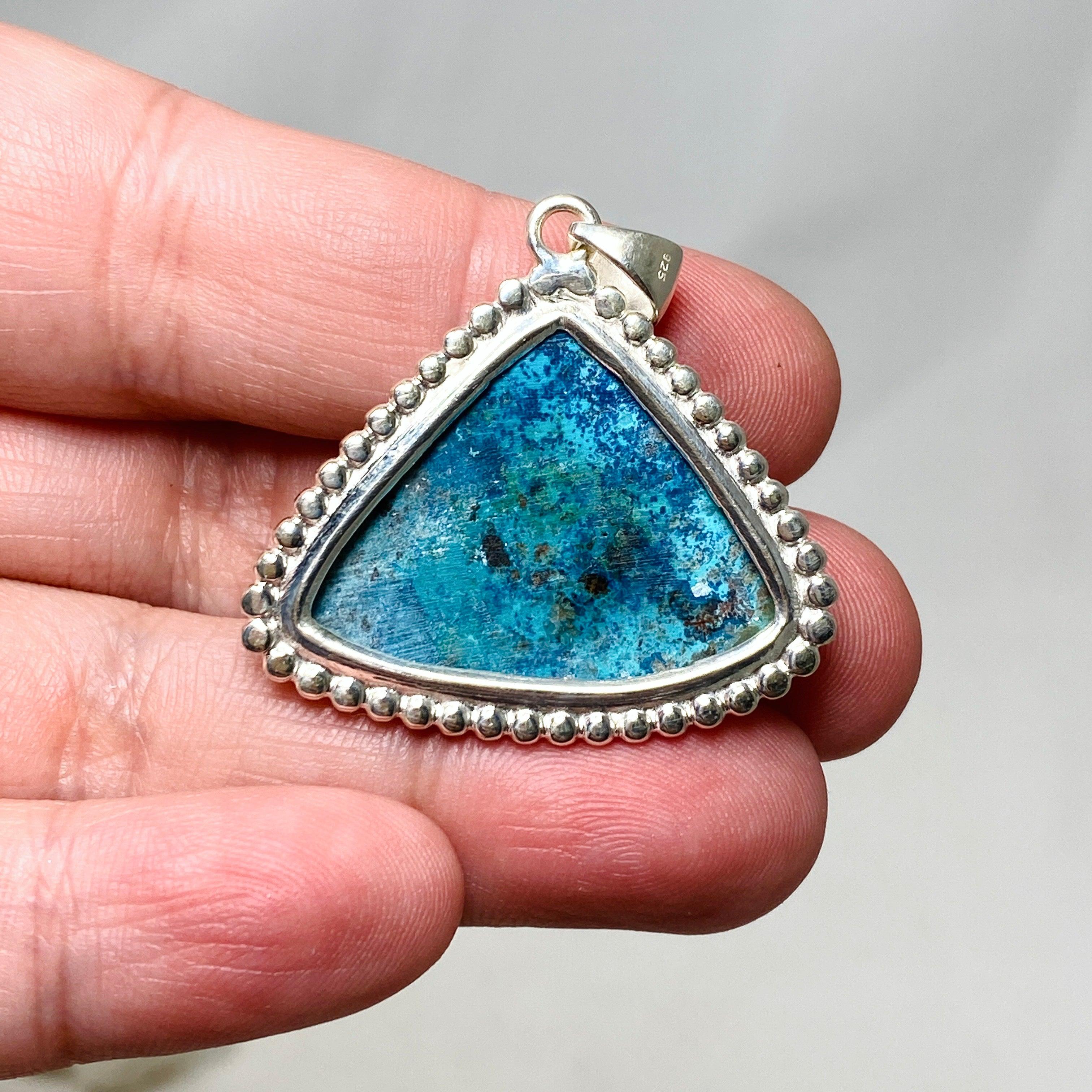 Shattuckite Teardrop Pendant Necklace in Sterling Silver - Handmade Bohemian Jewelry for Women | Perfect for Spiritual Healing, Meditation & Boho Fashion