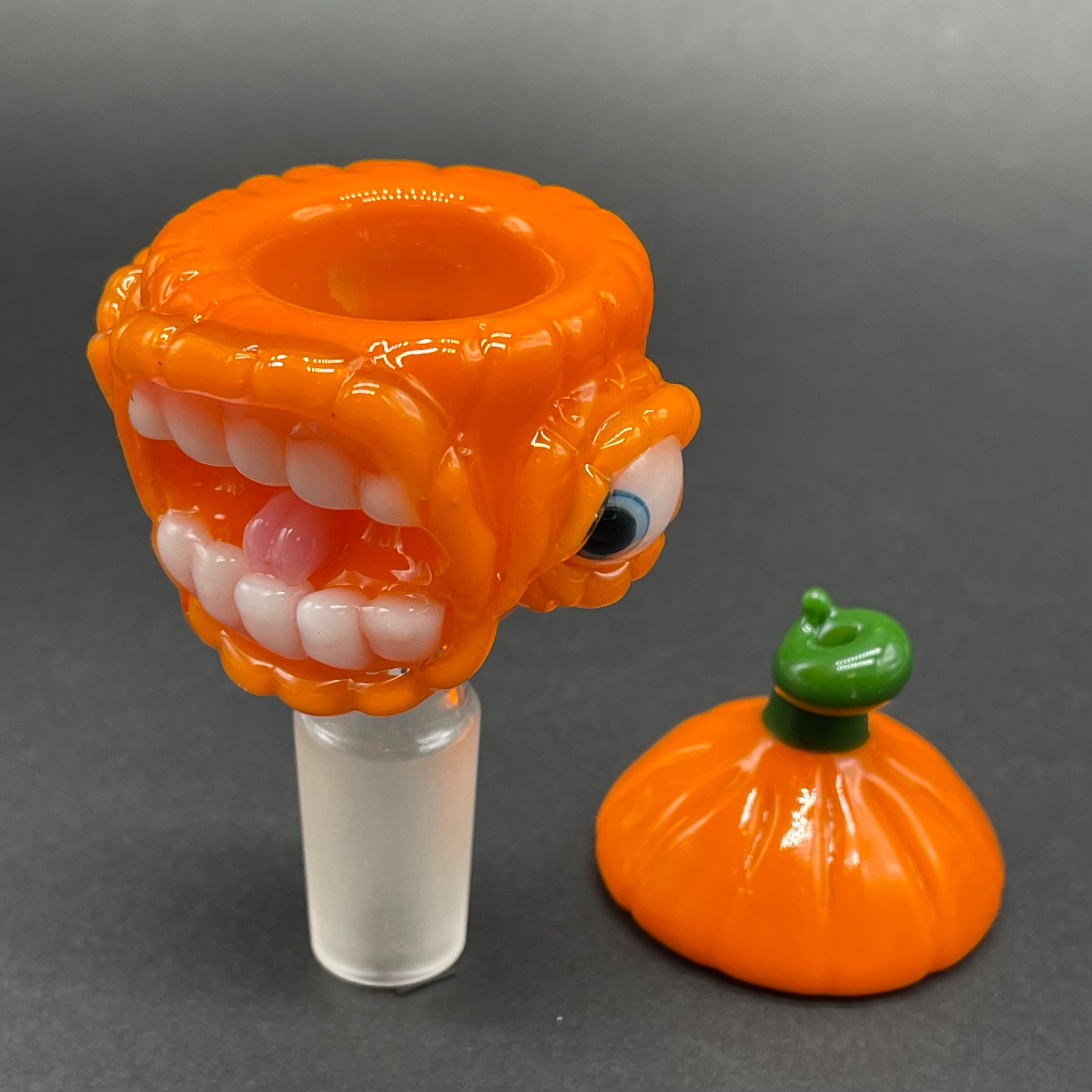 14mm Pumpkin Glass Slide with Cap - Perfect for Smoking Accessories & Dab Rigs - Ideal for Concentrates, Herbs & Essential Oils