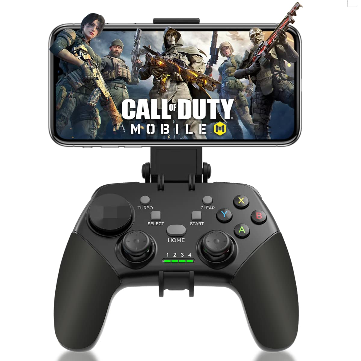Wireless Game Controller for iPhone, Android, PC & Steam Deck - Compatible with iPhone 15/14/13, iPad, MacBook, Samsung Galaxy & Tablets - Turbo Function & Phone Holder - Perfect for Call of Duty, Apex Legends & Mobile Gaming