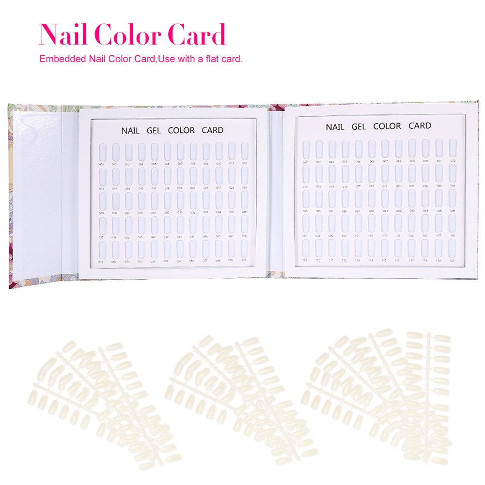 Professional 2-Book Nail Polish Color Chart Display - Gel Polish Swatch Book for Nail Art Equipment & Salon Use - Perfect for Nail Technicians, DIY Manicures, and Salon Color Selection (#01)