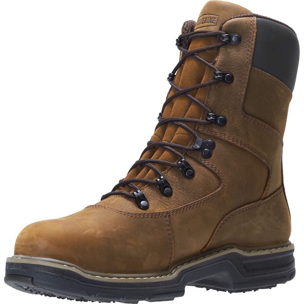 Wolverine Men's Marauder Work Boots - Durable Leather Steel Toe Boots for Construction & Outdoor Work - Comfortable Safety Shoes for Heavy Duty Jobs