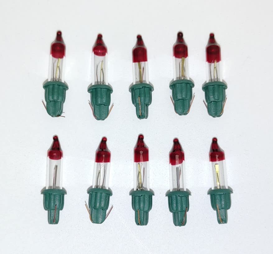 10-Pack Mini Flashing Bulbs - 2.5V 0.425W Clear Glass Incandescent Christmas Lights for Indoor/Outdoor Use - Perfect for Holiday Decorations, Christmas Trees, and Festive Lighting Displays