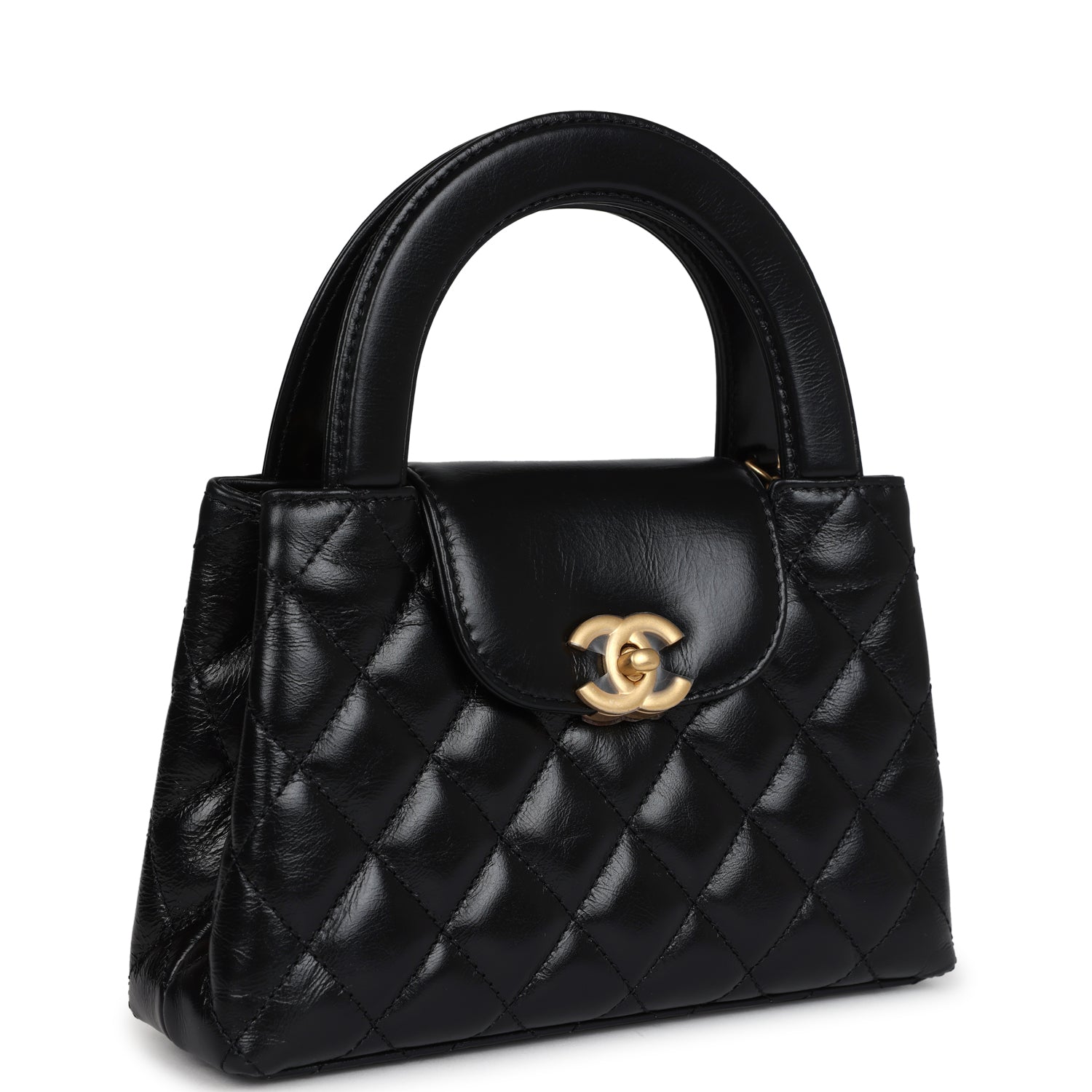 Chanel Small Kelly Shopper Bag in Black Shiny Aged Calfskin with Brushed Gold Hardware - Luxury Crossbody Bag for Women, Perfect for Parties, Dates & Evening Events