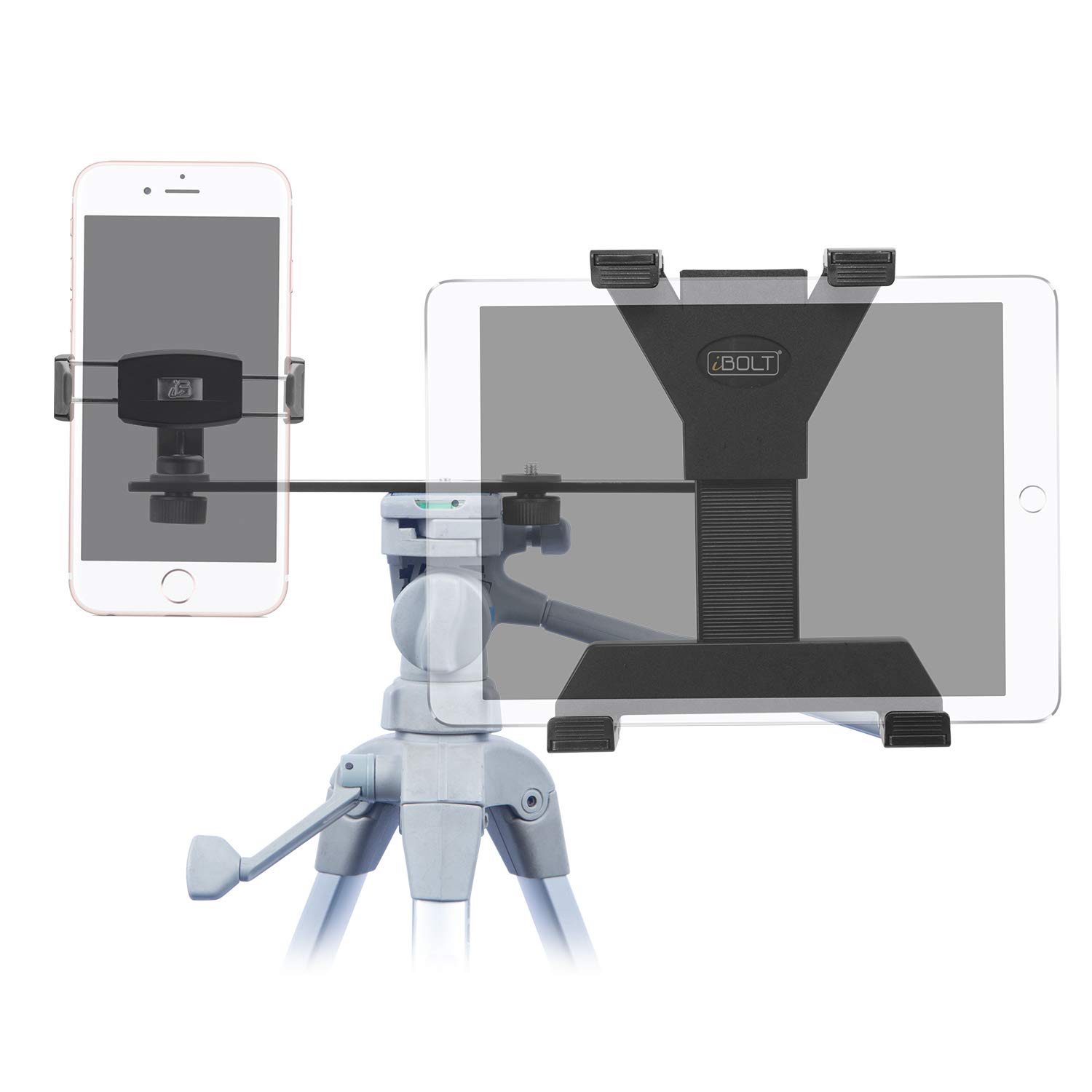 iBOLT 10 Inch Professional Tripod Camera Slider Bar with 3 Screw Attachments - Compatible with DSLR, GoPro, Smartphones & Tablets - Perfect for Vlogging, Filmmaking & Photography - Includes Phone/Tablet Holder for Multi-Device Use - Ideal for Adding Microphones, LED Lights & Camera Accessories