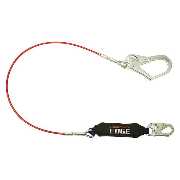 Shock-Absorbing Safety Lanyard with Fixed Length - Durable Fall Protection for Construction, Roofing & Industrial Work