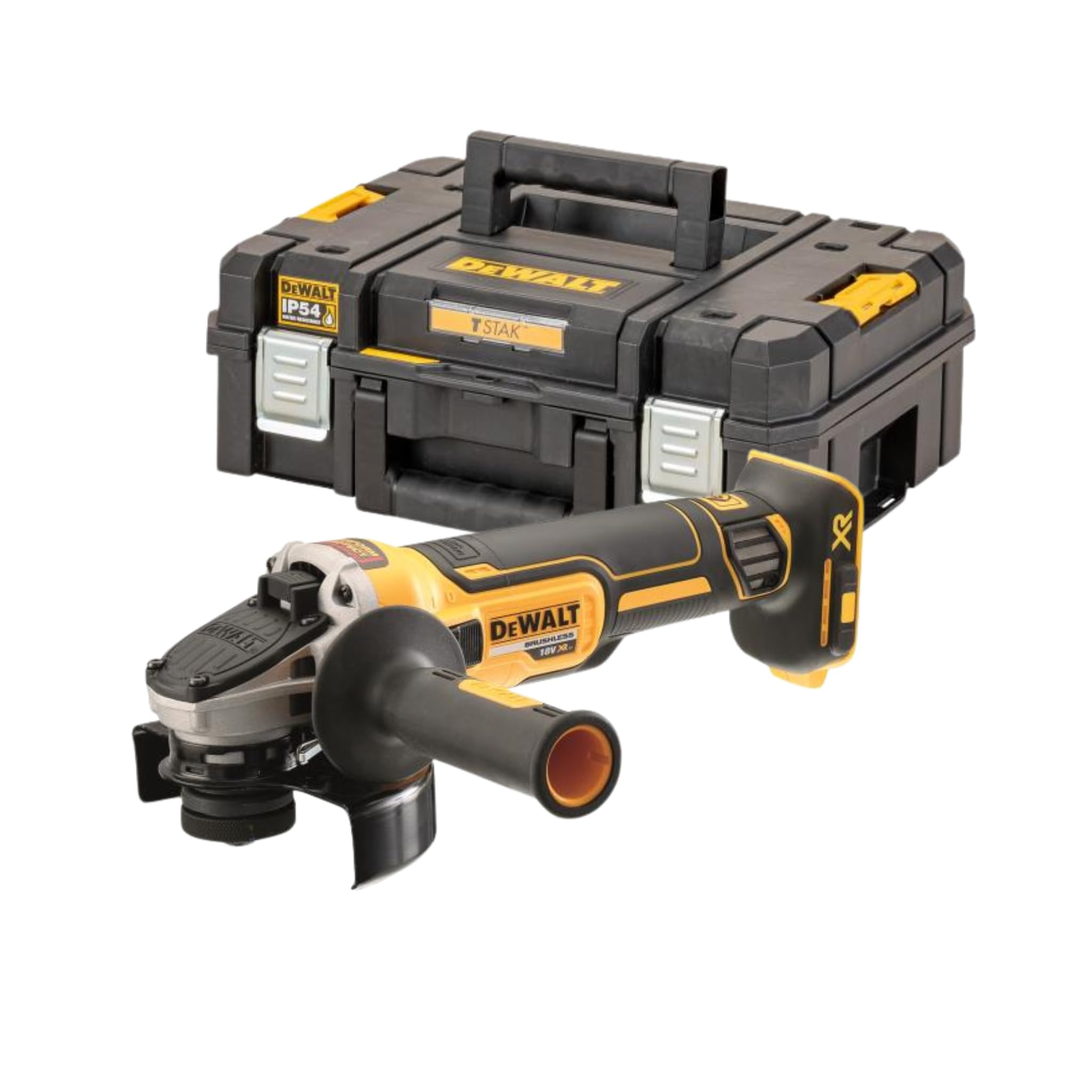 DeWalt DCG405NT-XJ 18V Brushless Angle Grinder with 125mm Disc & Case - Perfect for Metal Cutting, Grinding, and Polishing in Construction and DIY Projects