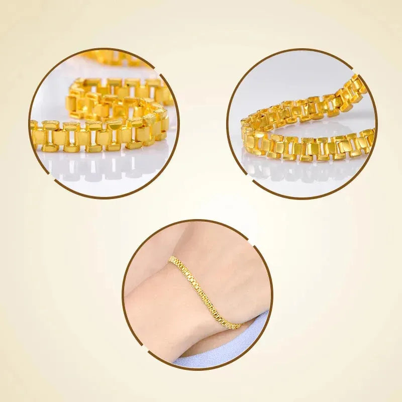 24K Pure Gold Bracelet for Women - 999 Solid Real Gold Bangle, Elegant & Romantic Classic Jewelry Gift - Perfect for Anniversaries, Weddings & Special Occasions (2023 New Arrival)