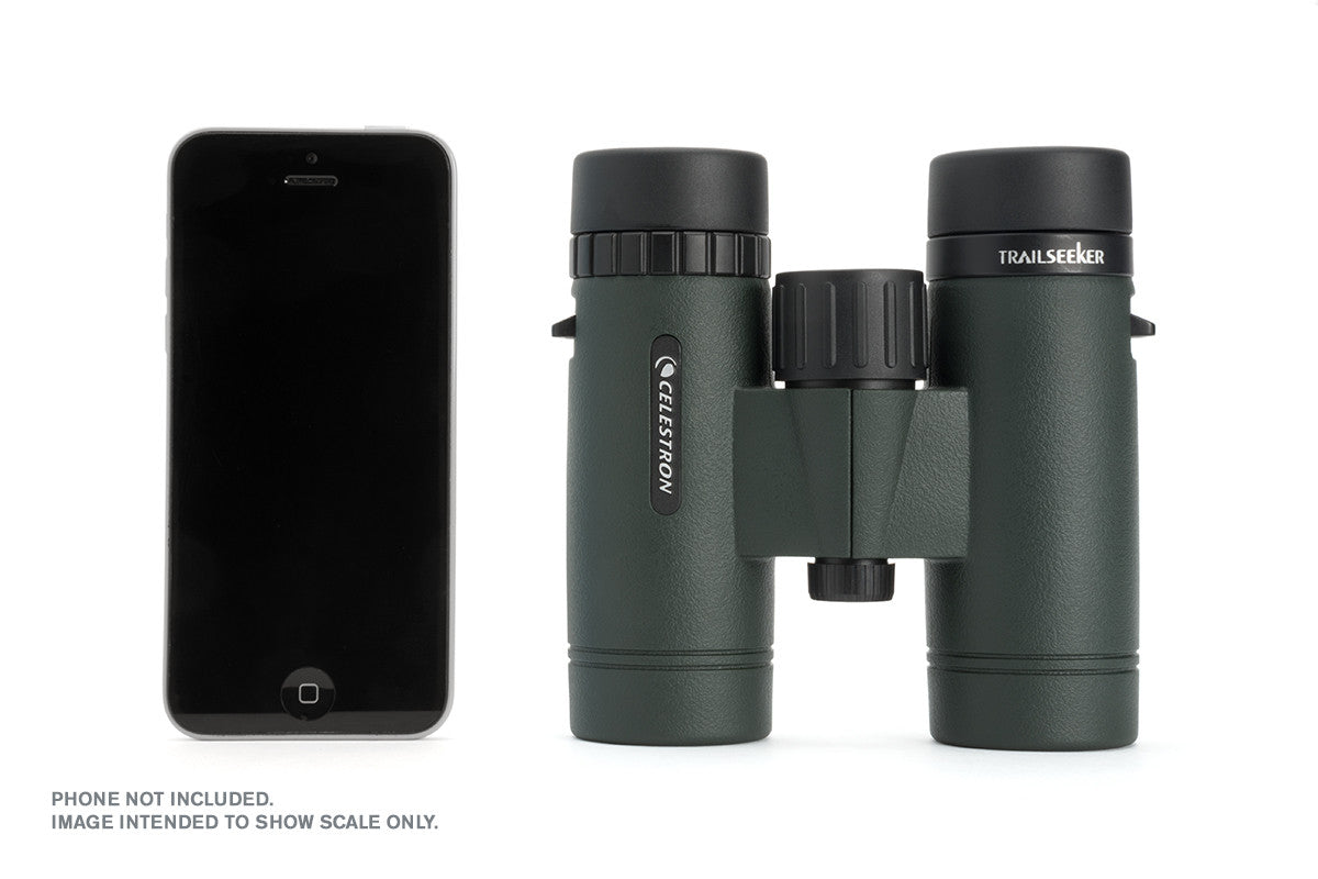 TrailSeeker 10x32mm Compact Roof Prism Binoculars for Hiking, Bird Watching & Travel - Lightweight & Durable Green Outdoor Optics