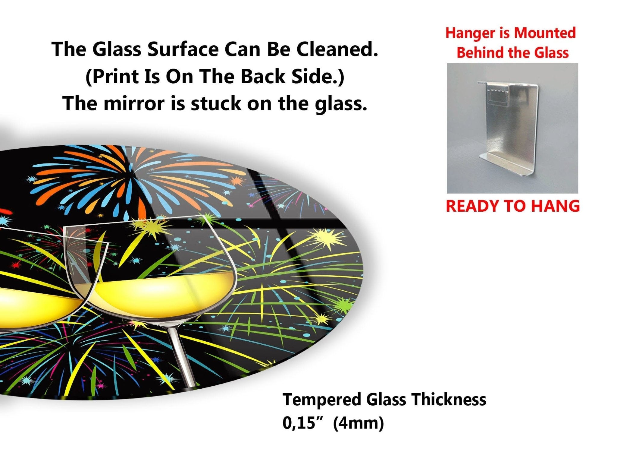 Abstract Round Cocktails Glass Wall Art - Modern Home Decor for Living Room, Bar & Kitchen - Perfect for Wine Lovers & Entertaining Guests