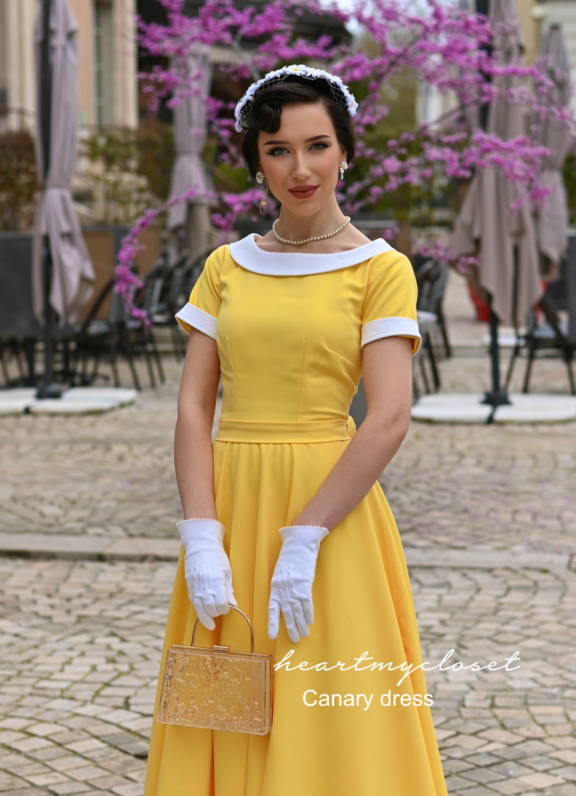 Vintage 1950s Inspired Canary Yellow Swing Dress - Retro A-Line Flare Dress for Women - Perfect for Parties, Dances & Special Occasions