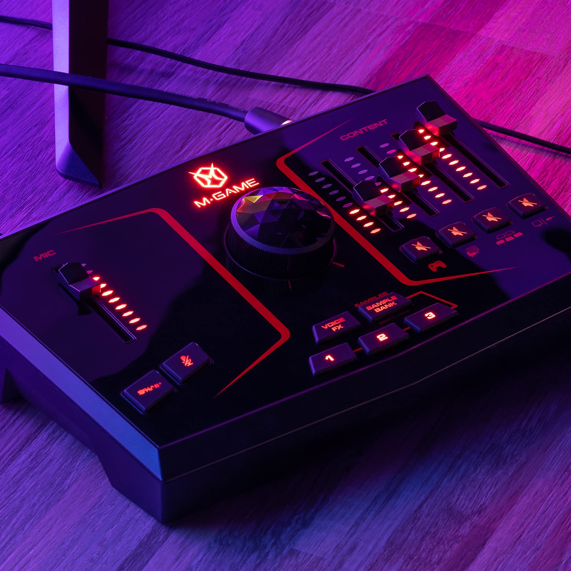 Solo USB Audio Interface Mixer for Streaming & Gaming - XLR Mic Input, Optical Input, Voice Effects, Sampler, LED Lights & Software - Perfect for Podcasting, Live Streaming & Music Production