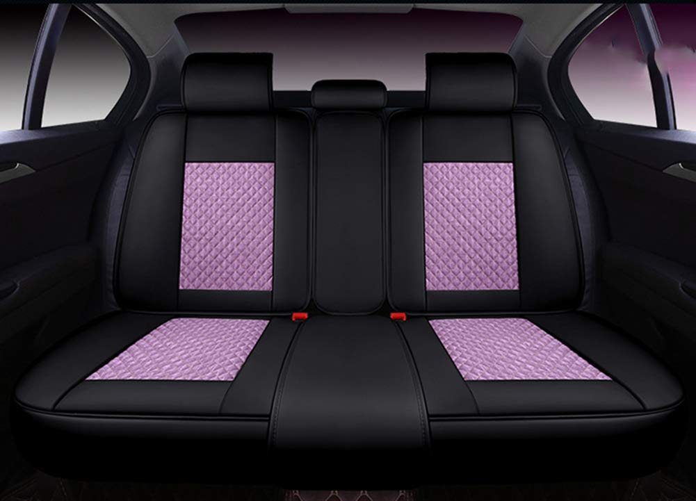 Universal Fit 5-Seat Car Seat Covers - Waterproof PU Leather Front & Rear Cushion Protectors for Sedans, SUVs & Minivans - Black (Perfect for Road Trips, Daily Commutes & Family Travel)