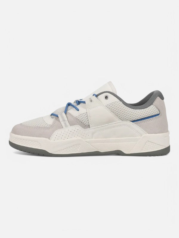 DC Construct Sneakers for Men - White, Blue & Gray - Casual Skate Shoes for Streetwear & Everyday Comfort