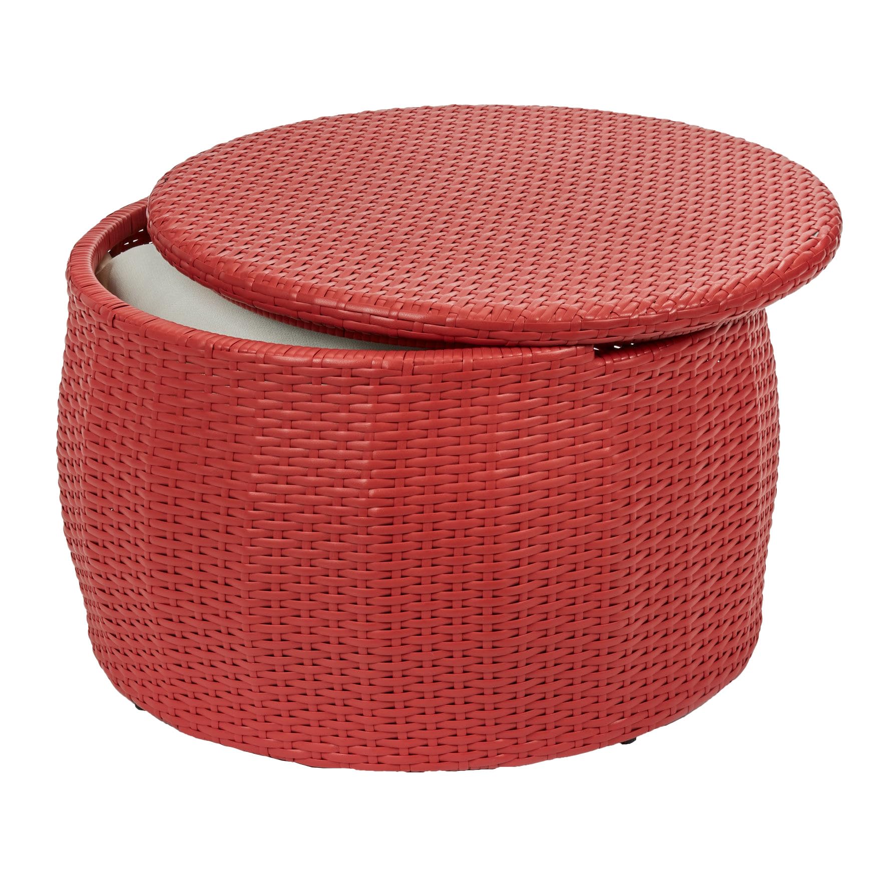 BrylaneHome Santiago Round Storage Table with Lift Top - Perfect for Living Room, Bedroom, and Home Office Organization
