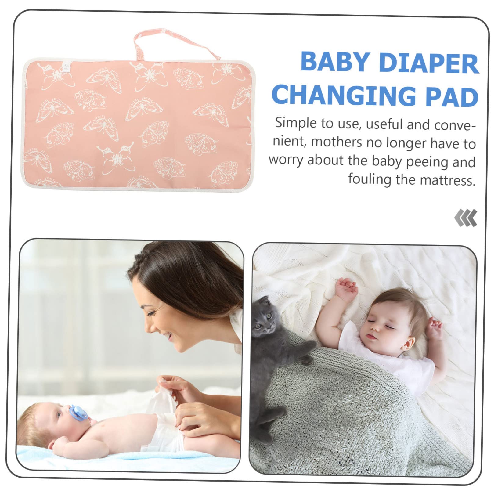 iBasenice 4-Pack Portable Baby Changing Mat - Waterproof Travel Diaper Changing Pad with Soft Polyester Cotton - Perfect for Nursery, On-the-Go & Airplane Diaper Changes