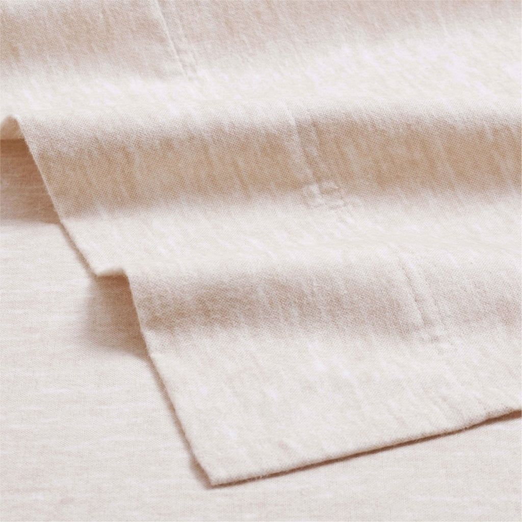 Premium Melange Flannel Cotton Two-Toned Brushed Deep Pocket Sheet Set - Ultra Soft & Cozy for Winter Nights, Perfect for Bedroom Comfort & Warmth
