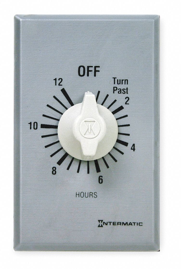 12 Hour Spring Wound Timer SPDT - Silver Metal Kitchen Timer for Baking, Cooking, and Classroom Activities