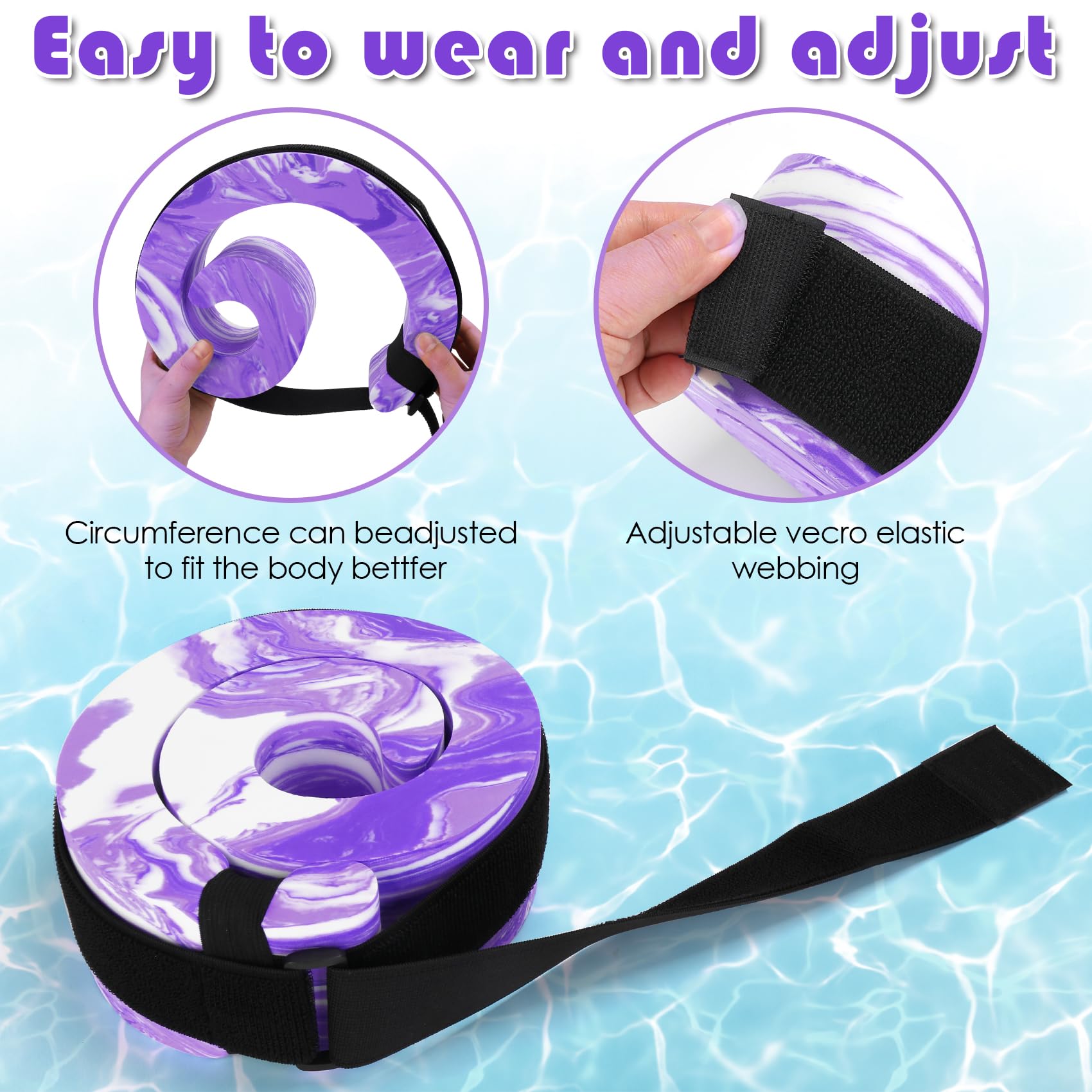 Upgraded Water Aerobics Set - Aquatic Exercise Dumbbells & Foam Swim Cuffs with Detachable Velcro | Water Fitness Equipment for Pool Workouts, Hydrotherapy & Low-Impact Training