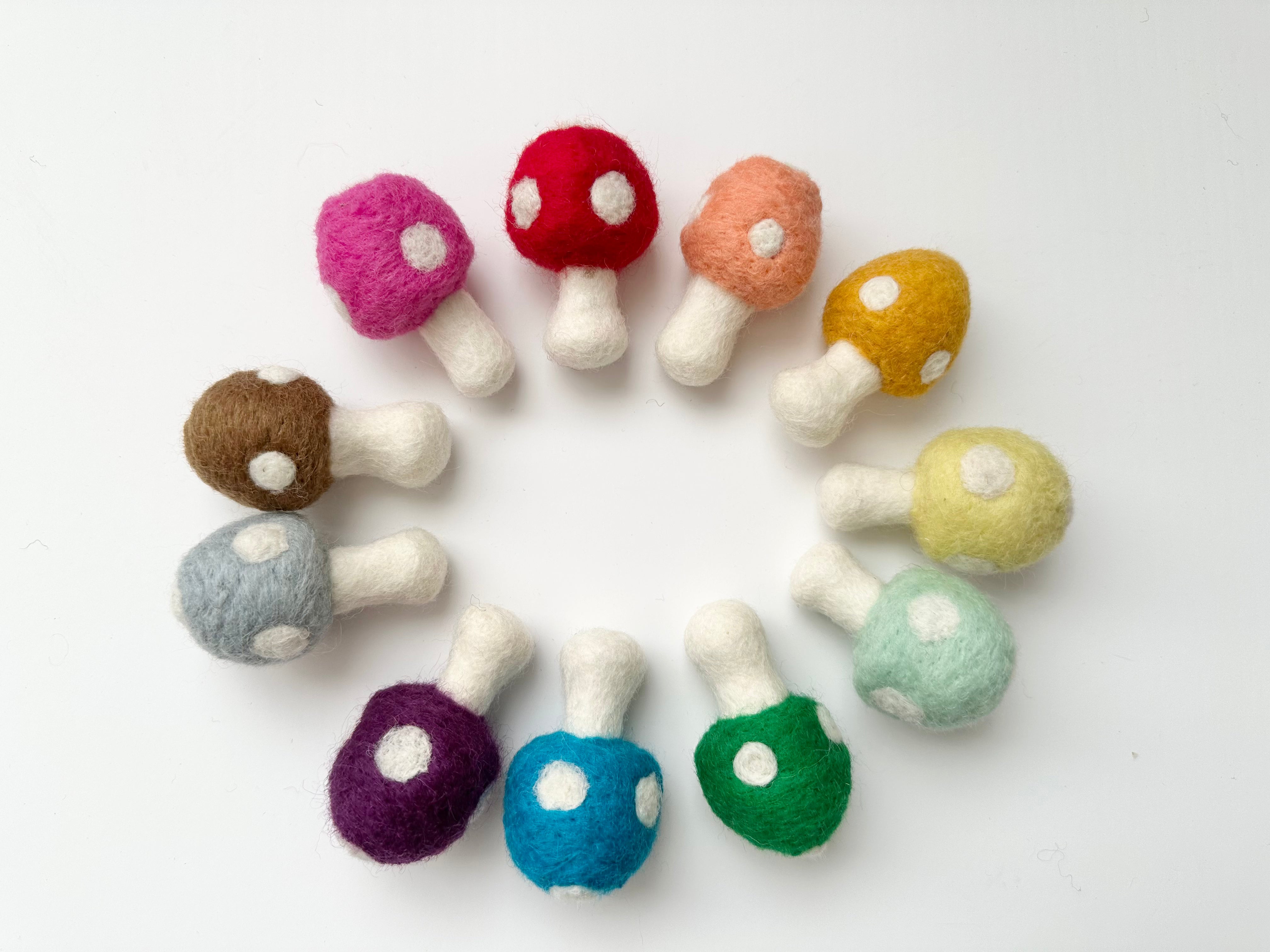 Soft Felt Mushroom Toy for Kids - Eco-Friendly & Safe Playroom Decor - Perfect for Montessori Learning & Imaginative Play