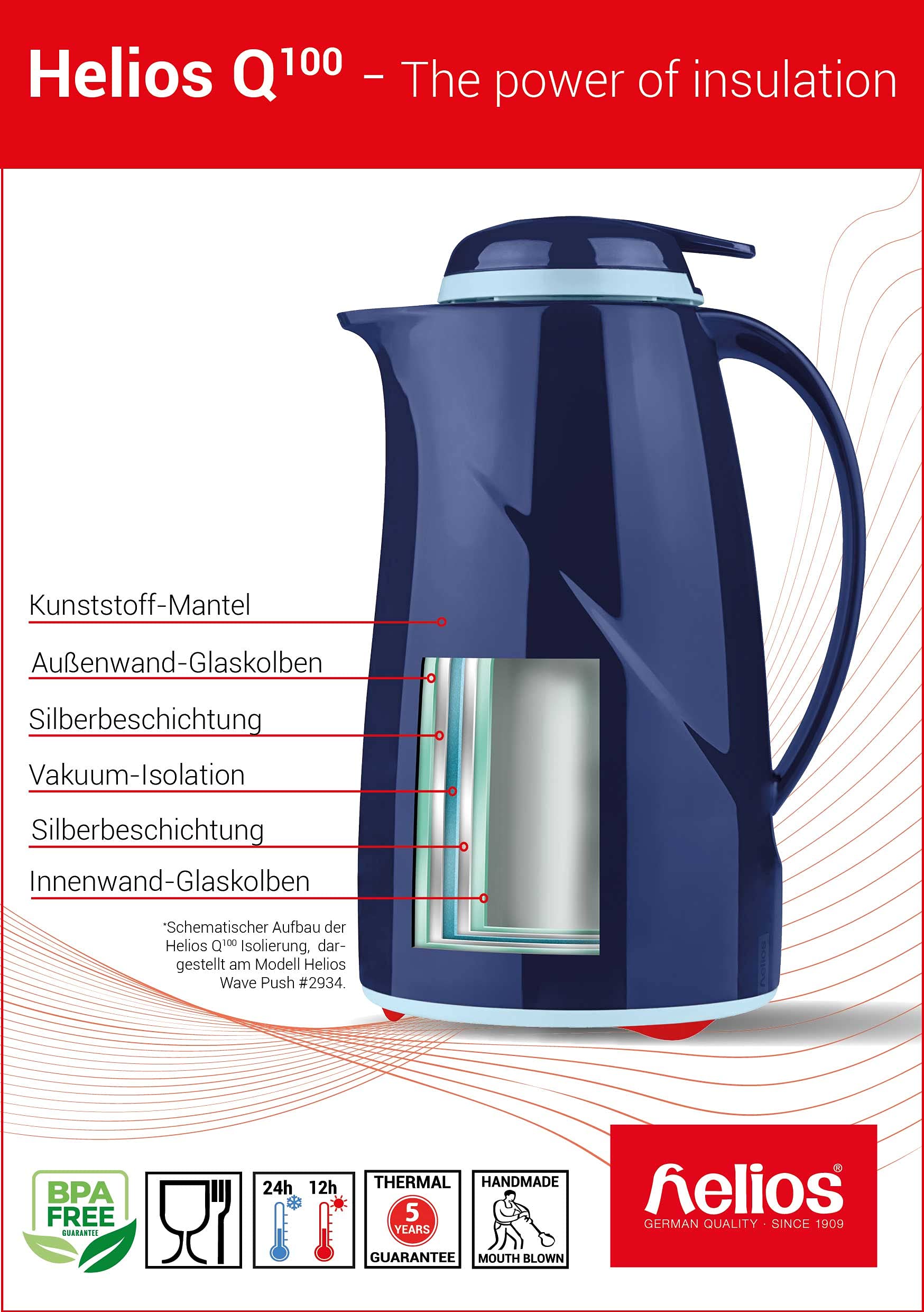 Helios 1L Yellow Vacuum Jug - Perfect for Coffee & Tea Storage