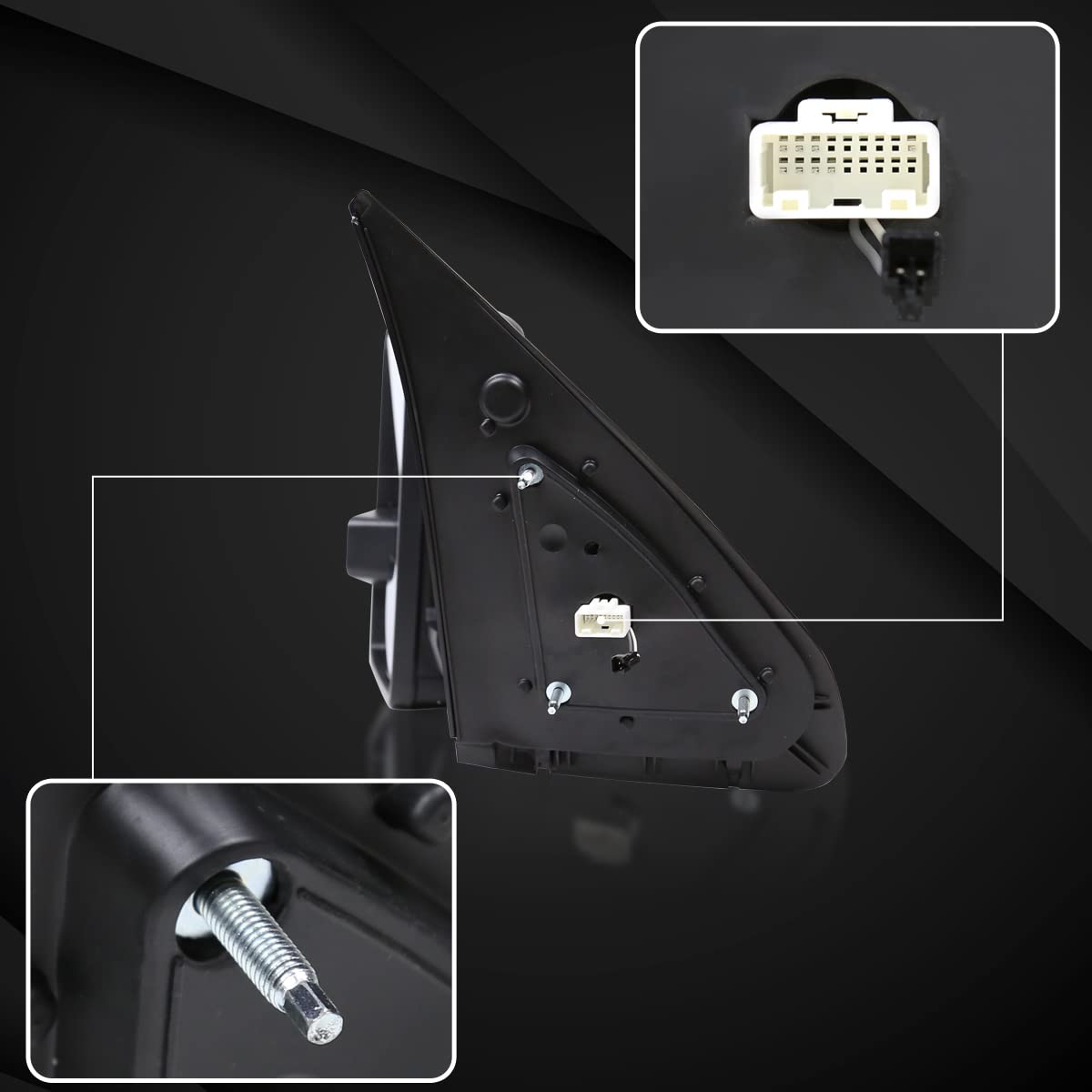 AutoHeated Power Towing Mirrors for Toyota Tundra 2007-2021 & Sequoia 2008-2017 - Smoke LED Turn Signals with Blind Spot Detection - Perfect for Towing, Camping & Off-Road Adventures