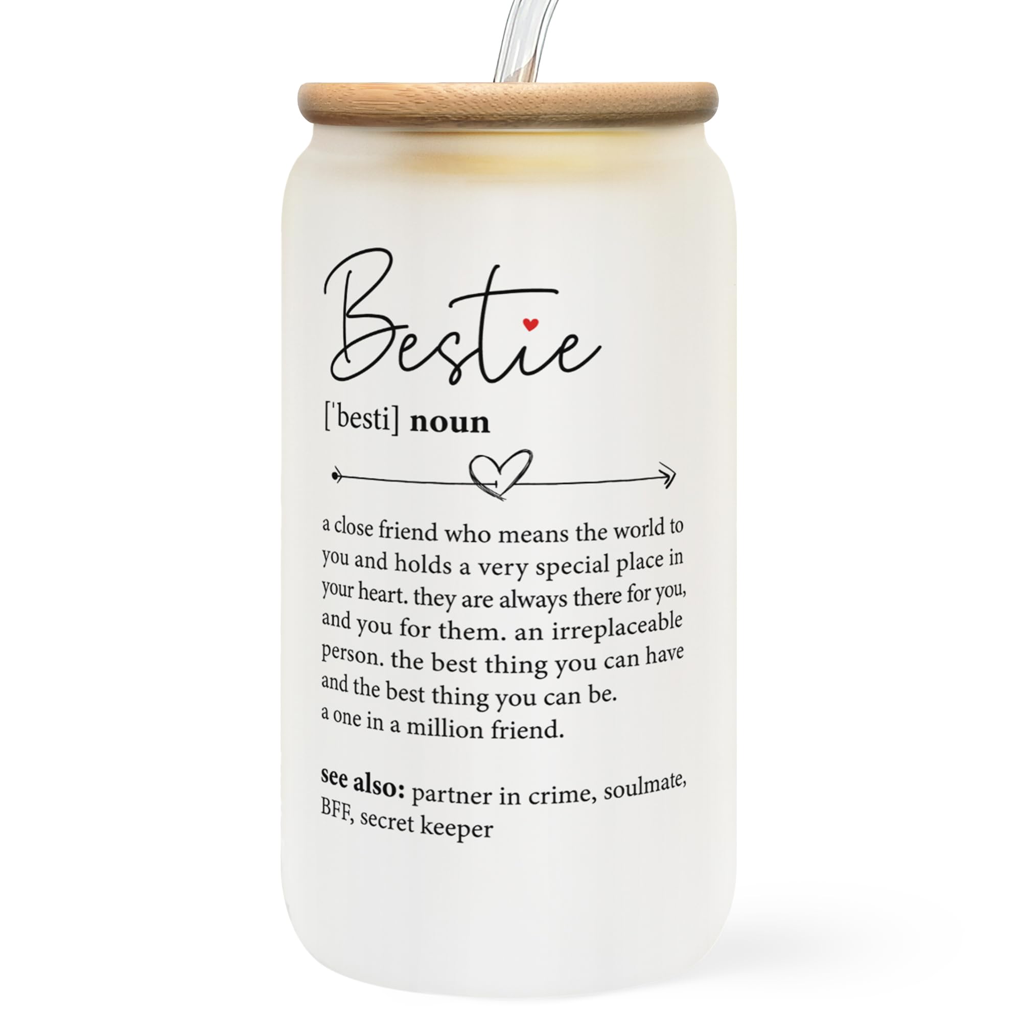 Best Friendship Gifts for Women - 16 Oz Can Glass - Unique Birthday Gift Ideas for Best Friends, Bestie & Female Friends - Perfect for Coffee, Tea, or Beer at Home, Office, or Outdoor Gatherings
