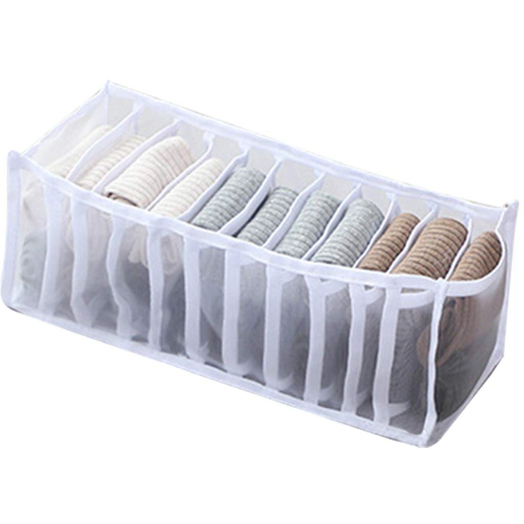 XJJZS Underwear & Bra Storage Box - Medium Size White Drawer Organizer for Closet - Perfect for Socks, Scarves & Lingerie Organization | Ideal for Bedroom, Closet & Travel Use