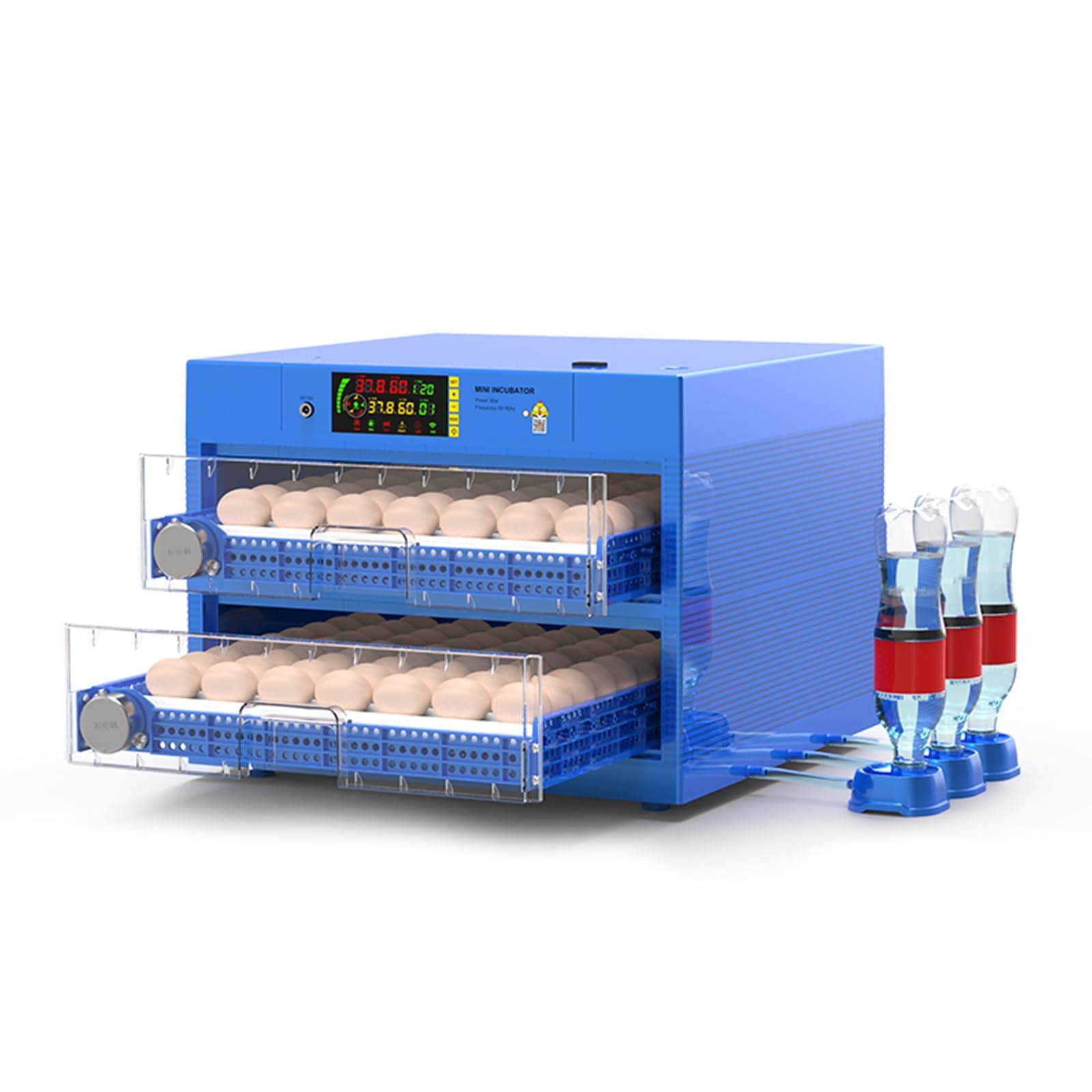 128 Eggs Poultry Incubator - Automatic Dual Power Supply with Egg Turner, Temperature Control & Ventilation - Ideal for Hatching Chicken, Duck, Goose, Quail Eggs - Perfect for Farm, Homestead & Backyard Poultry Breeding