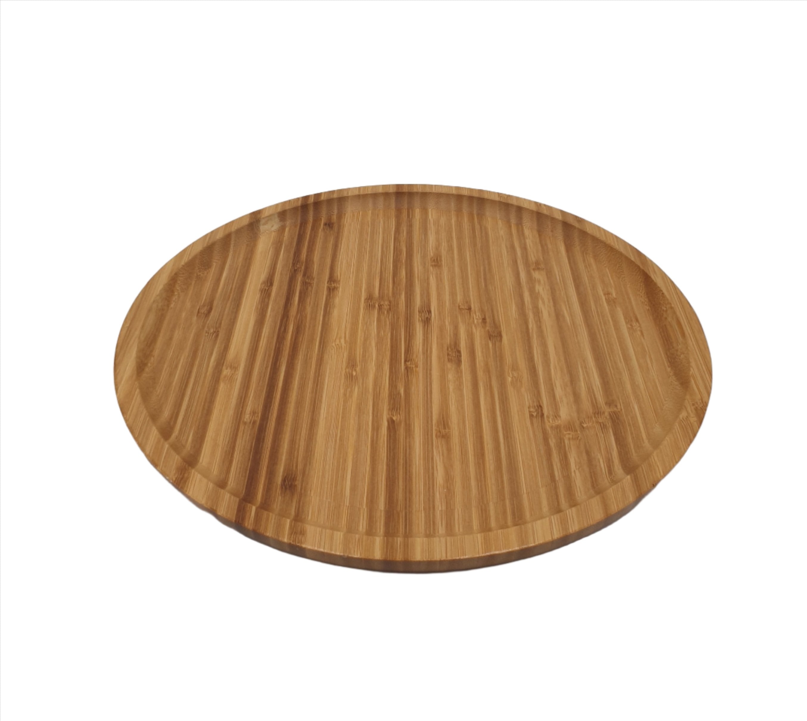 13.75 Inch Bamboo Round Tray - Natural Eco-Friendly Serving Tray for Dining, Breakfast, Snacks & Home Decor - Perfect for Parties, Picnics & Daily Use