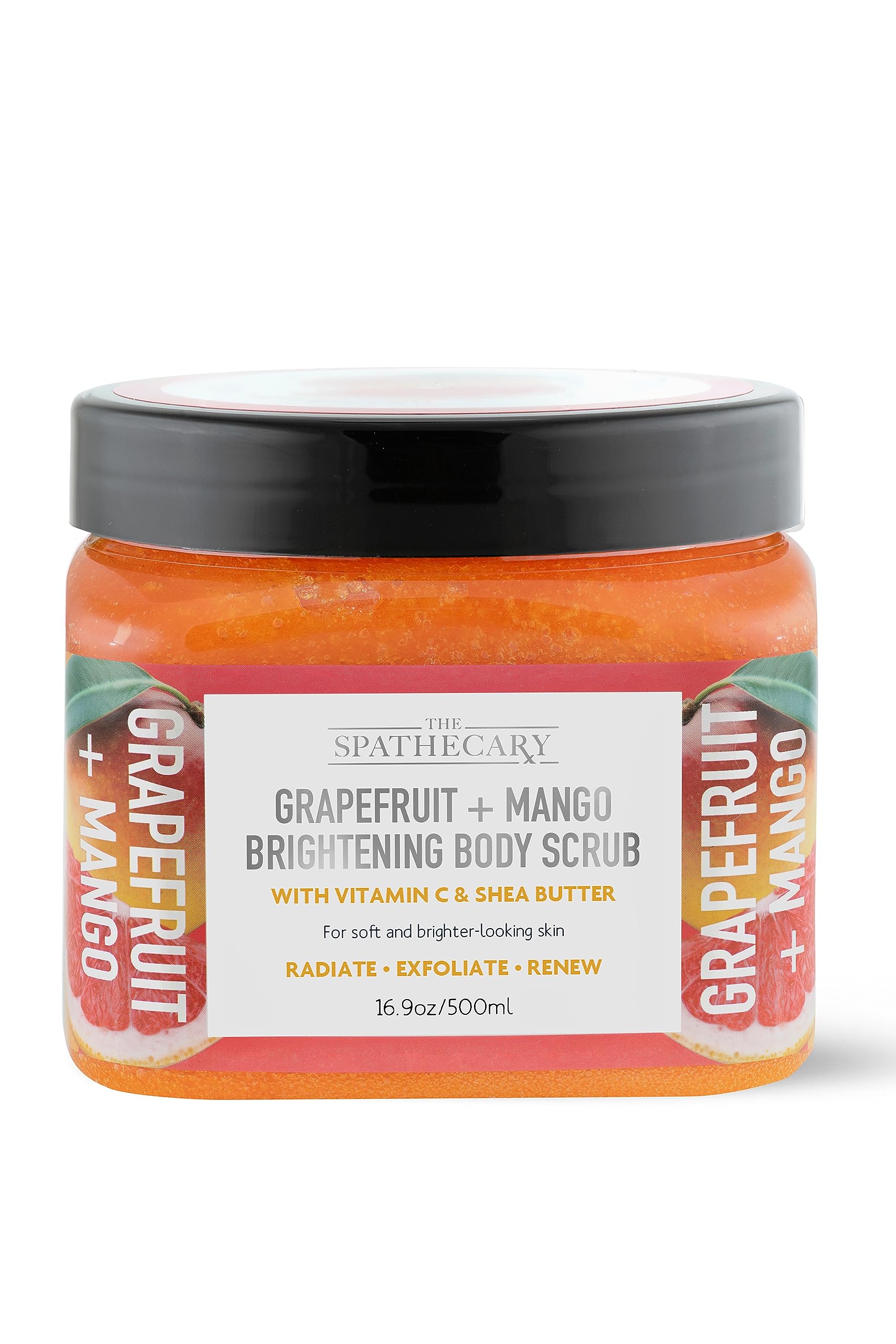 Grapefruit & Mango Brightening Body Scrub - 21oz Ultra Hydrating & Exfoliating for Glowing Skin | Essential Body Care for Dry Skin, Pre-Shave Prep & Spa Day Self-Care