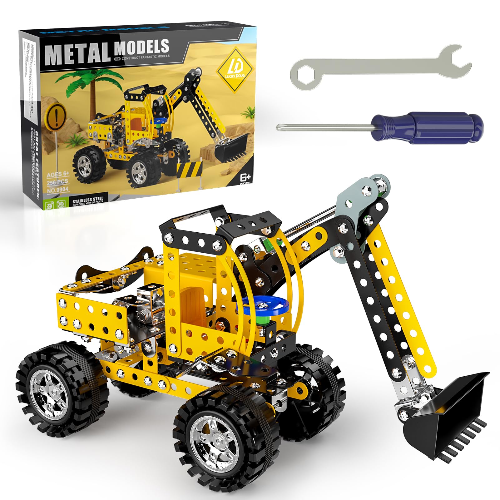 Lucky Doug STEM Building Toys for Kids Ages 8-12 - Metal Construction Model Kit with DIY Building Blocks | Educational Engineering Toys for Boys & Girls | Perfect for School Projects, Birthday Gifts & Creative Play