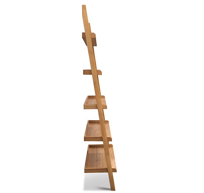 MILT Leaning Bookcase 66cm Natural Oak - Modern Wooden Bookshelf for Living Room, Bedroom & Office - Space Saving Storage Solution for Books, Decor & Essentials